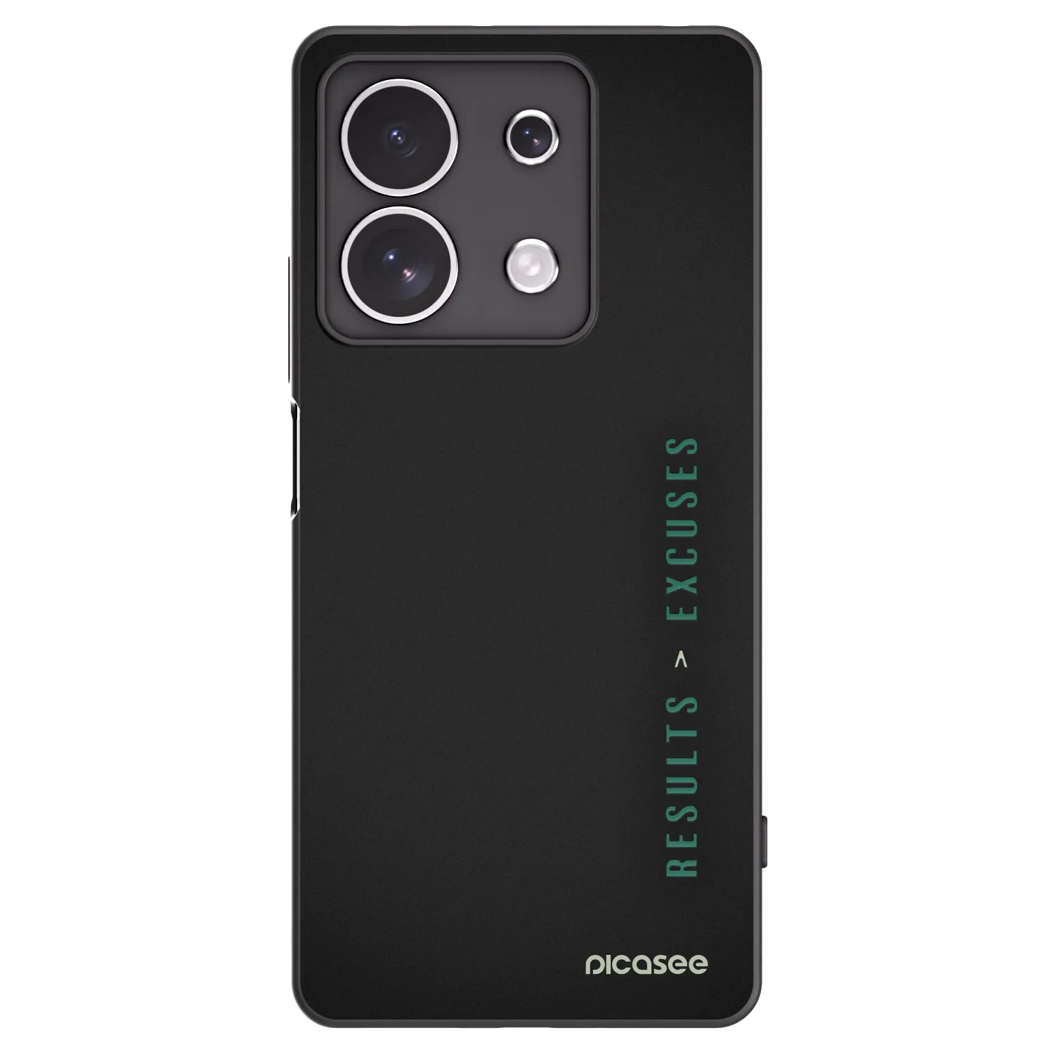 Picasee silikonowe czarne etui na Xiaomi Redmi Note 13 4G - Results x Excuses