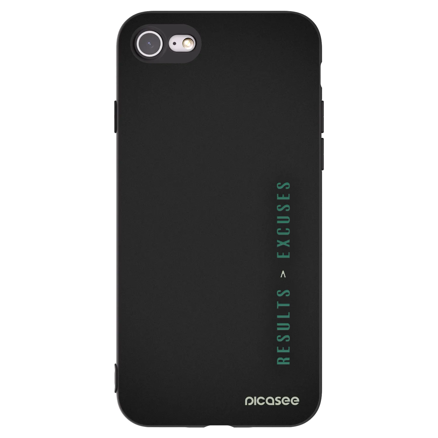 Picasee silikonowe czarne etui na Apple iPhone 8 - Results x Excuses