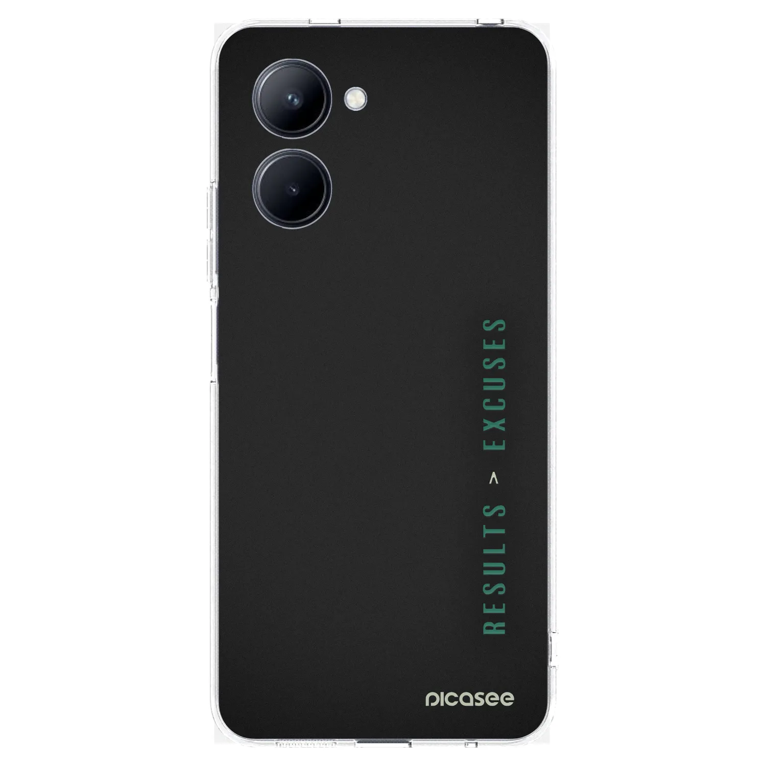 Picasee silikonowe przeźroczyste etui na Realme C33 (2023) - Results x Excuses