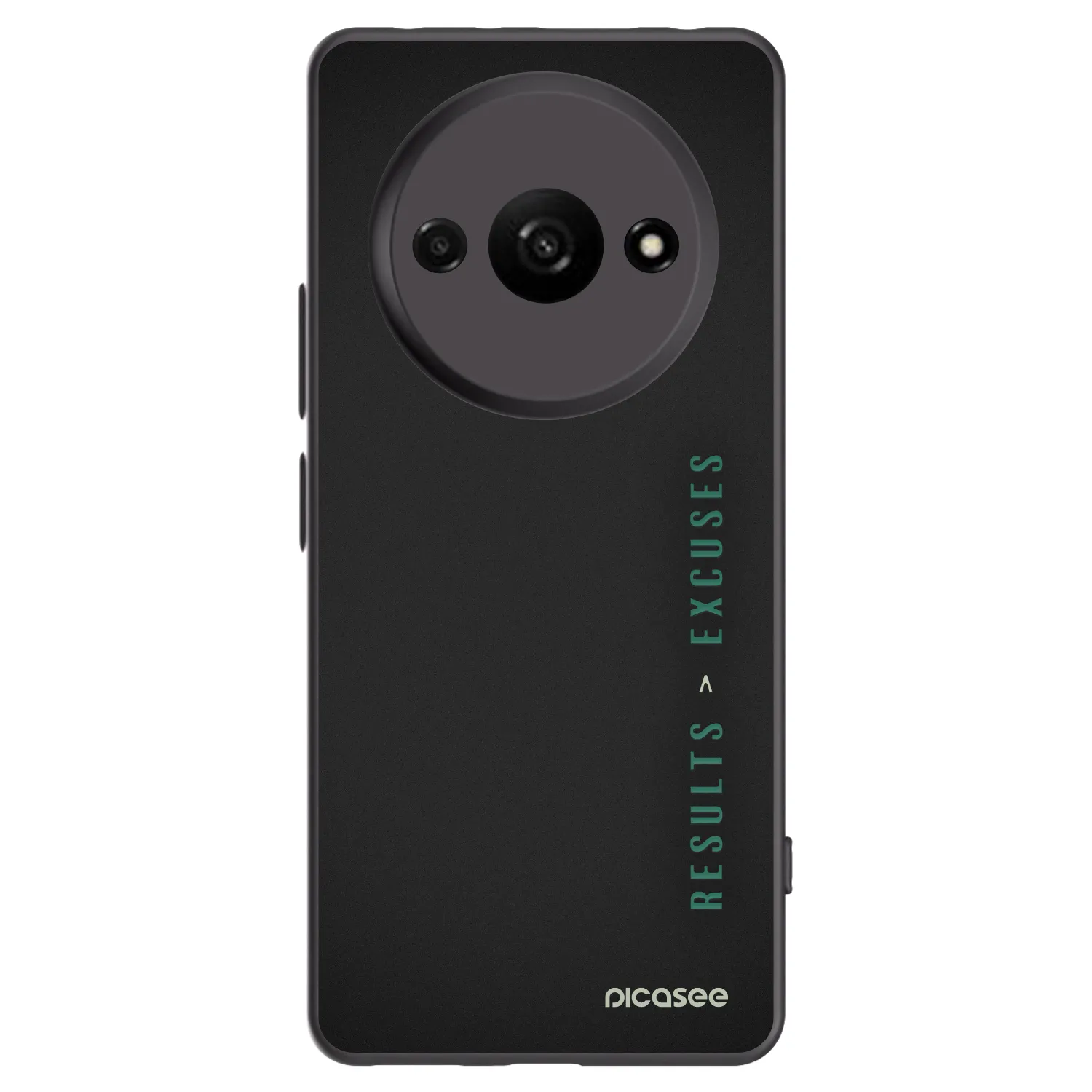 Picasee silikonowe czarne etui na Xiaomi Redmi A3 - Results x Excuses