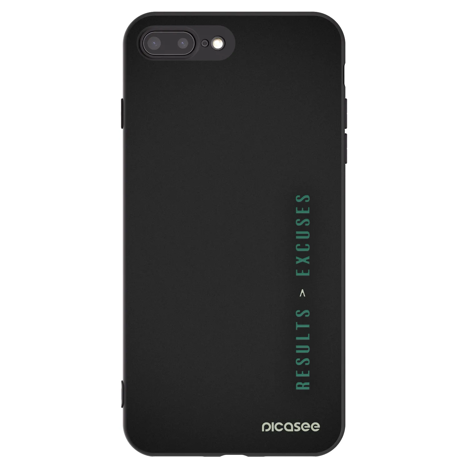 Picasee silikonowe czarne etui na Apple iPhone 8 Plus - Results x Excuses