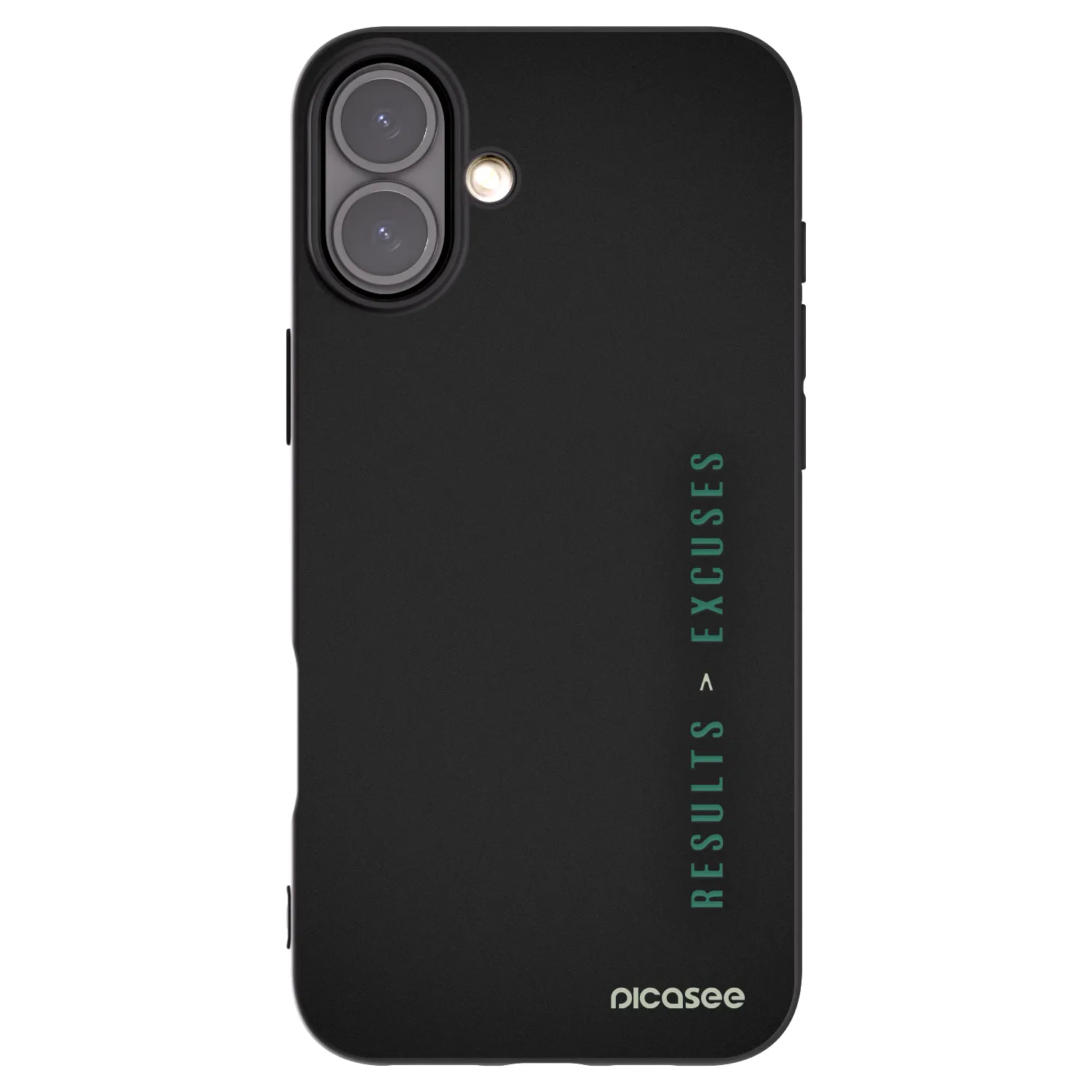 Picasee silikonowe czarne etui na Apple iPhone 16 Plus - Results x Excuses