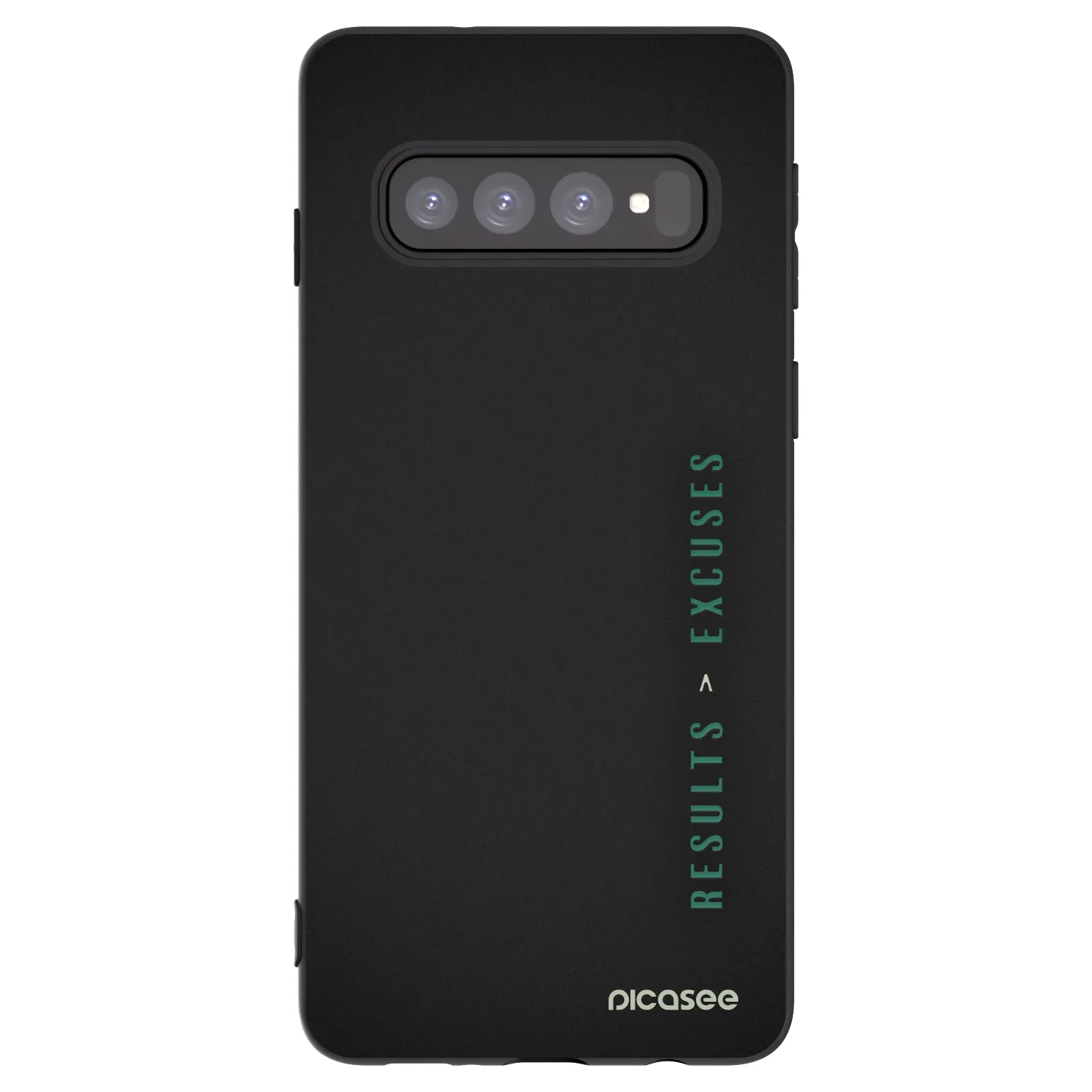 Picasee silikonowe czarne etui na Samsung Galaxy S10 G973 - Results x Excuses