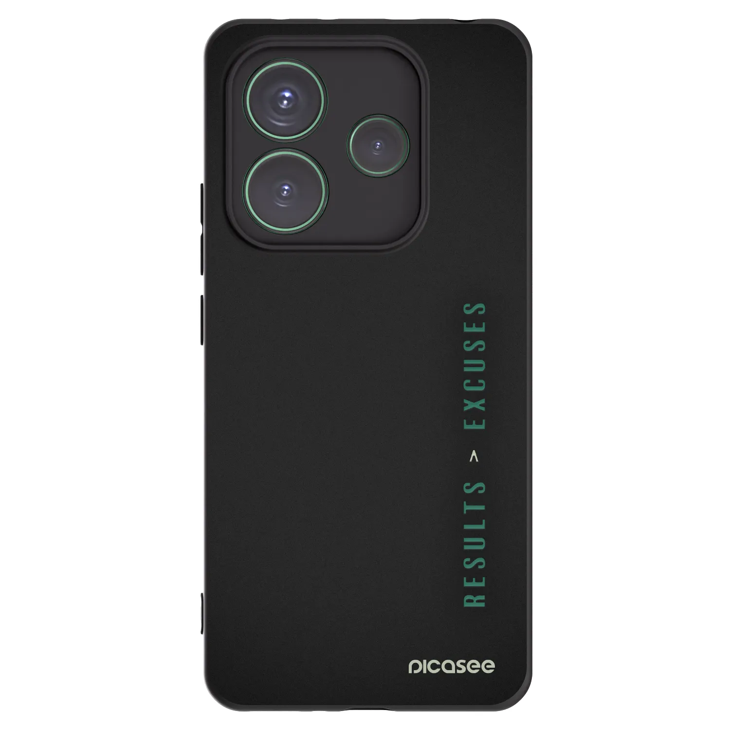Picasee silikonowe czarne etui na Xiaomi Redmi Note 14 5G - Results x Excuses