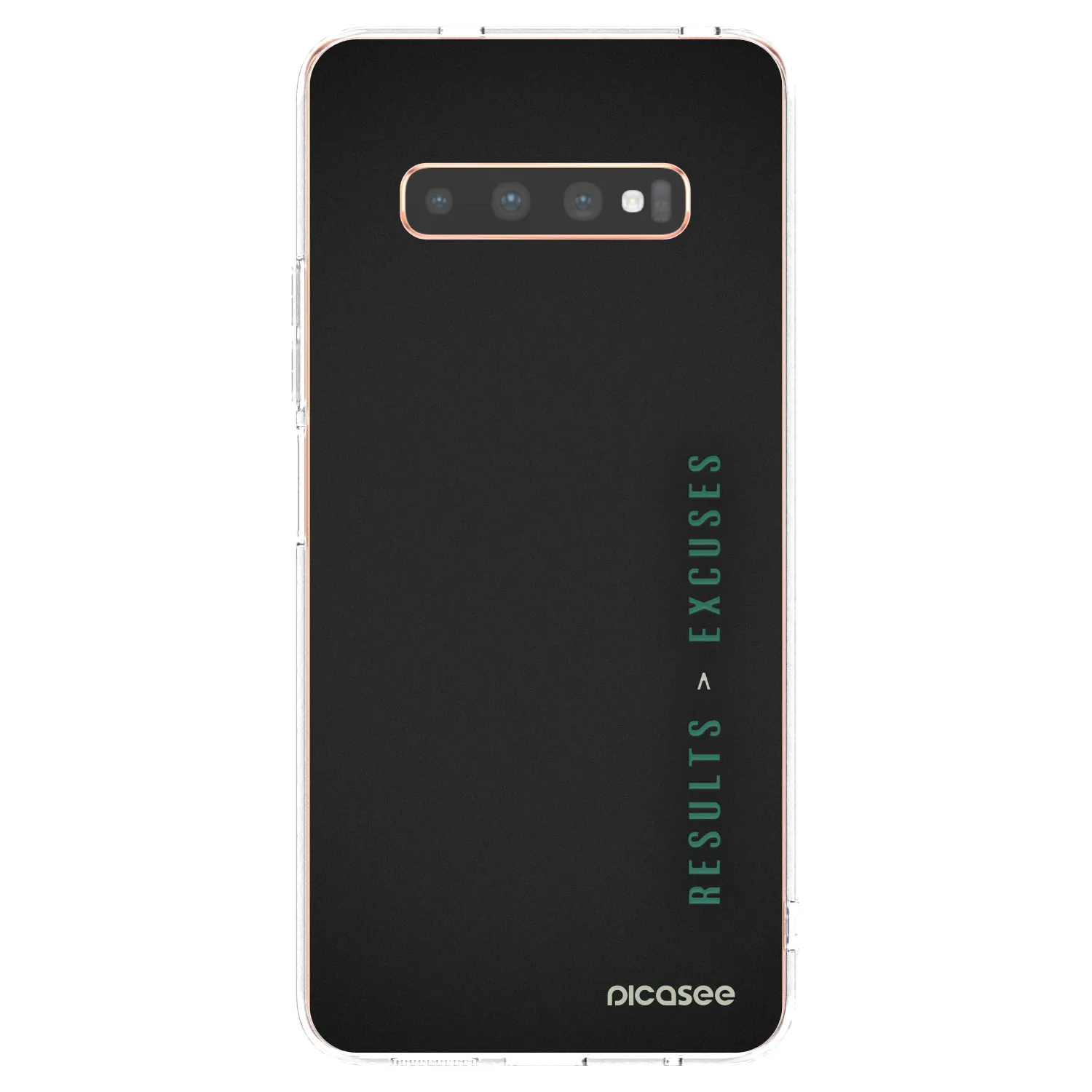 Picasee silikonowe przeźroczyste etui na Samsung Galaxy S10 Plus G975 - Results x Excuses