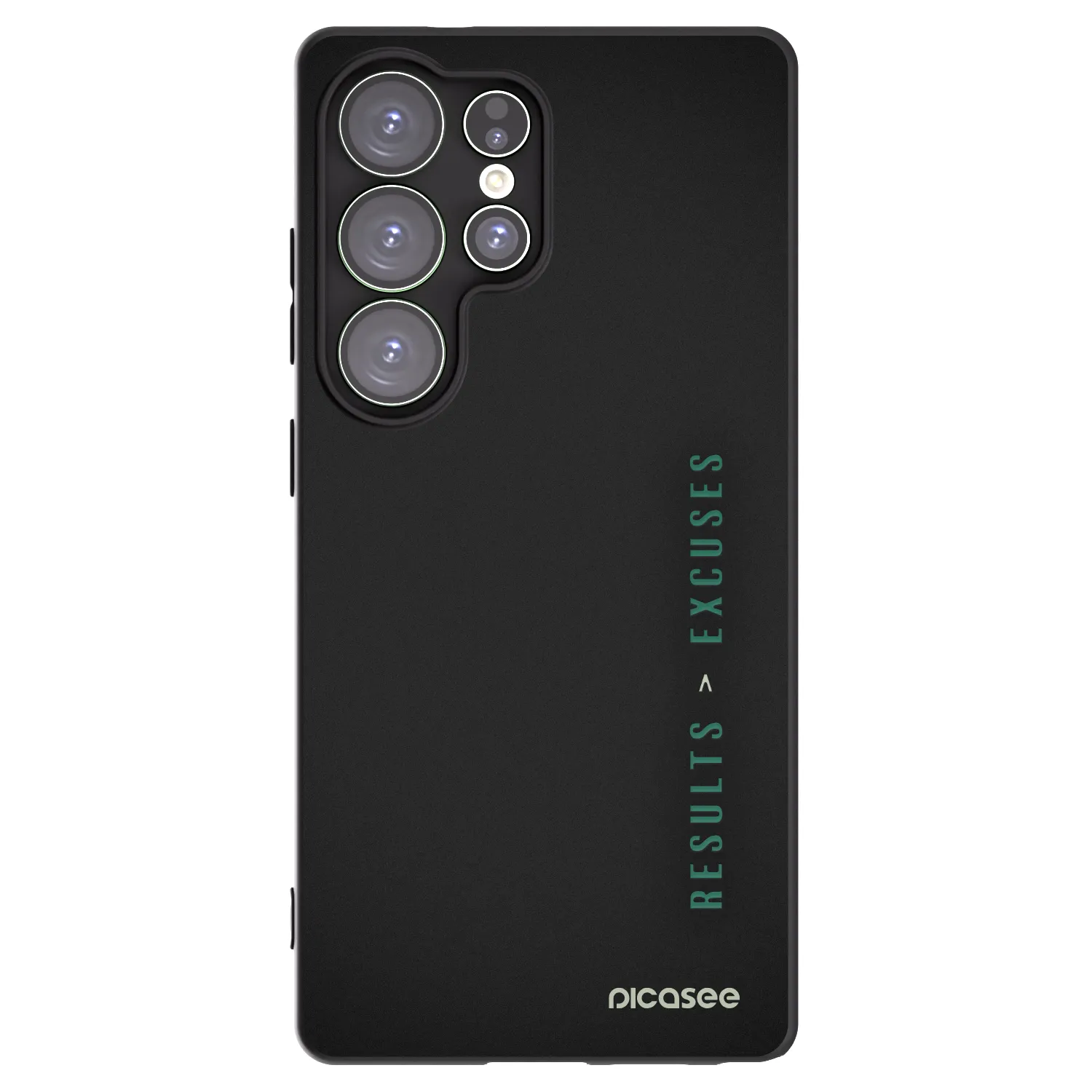 Picasee silikonowe czarne etui na Samsung Galaxy S25 Ultra 5G - Results x Excuses