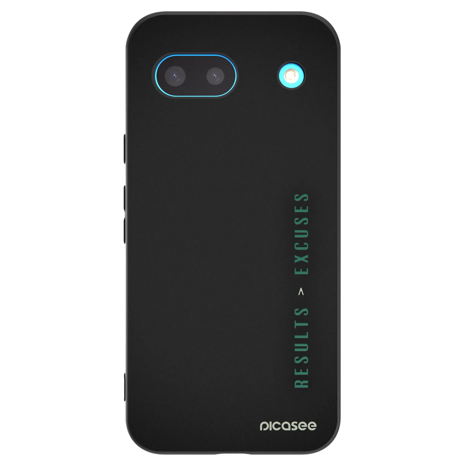 Picasee silikonowe czarne etui na Google Pixel 8a - Results x Excuses