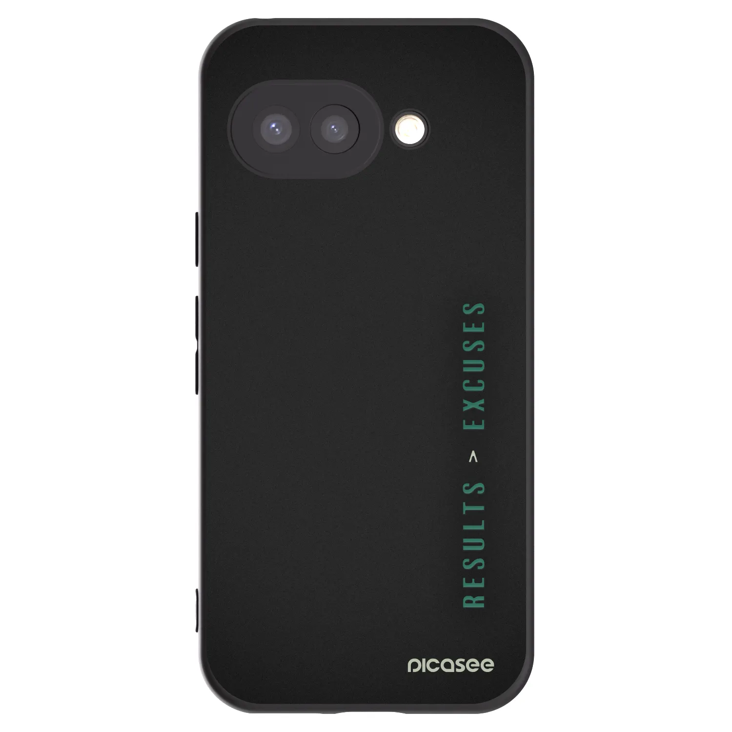 Picasee silikonowe czarne etui na Google Pixel 9a - Results x Excuses
