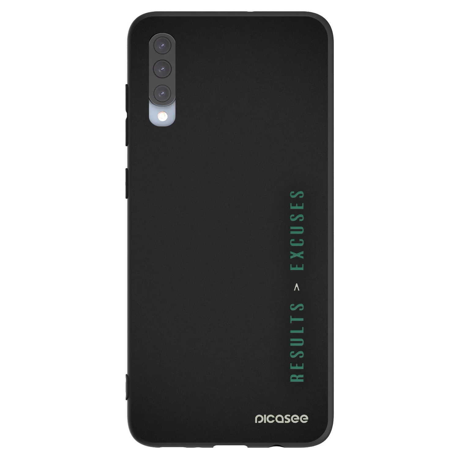 Picasee silikonowe czarne etui na Samsung Galaxy A70 A705F - Results x Excuses