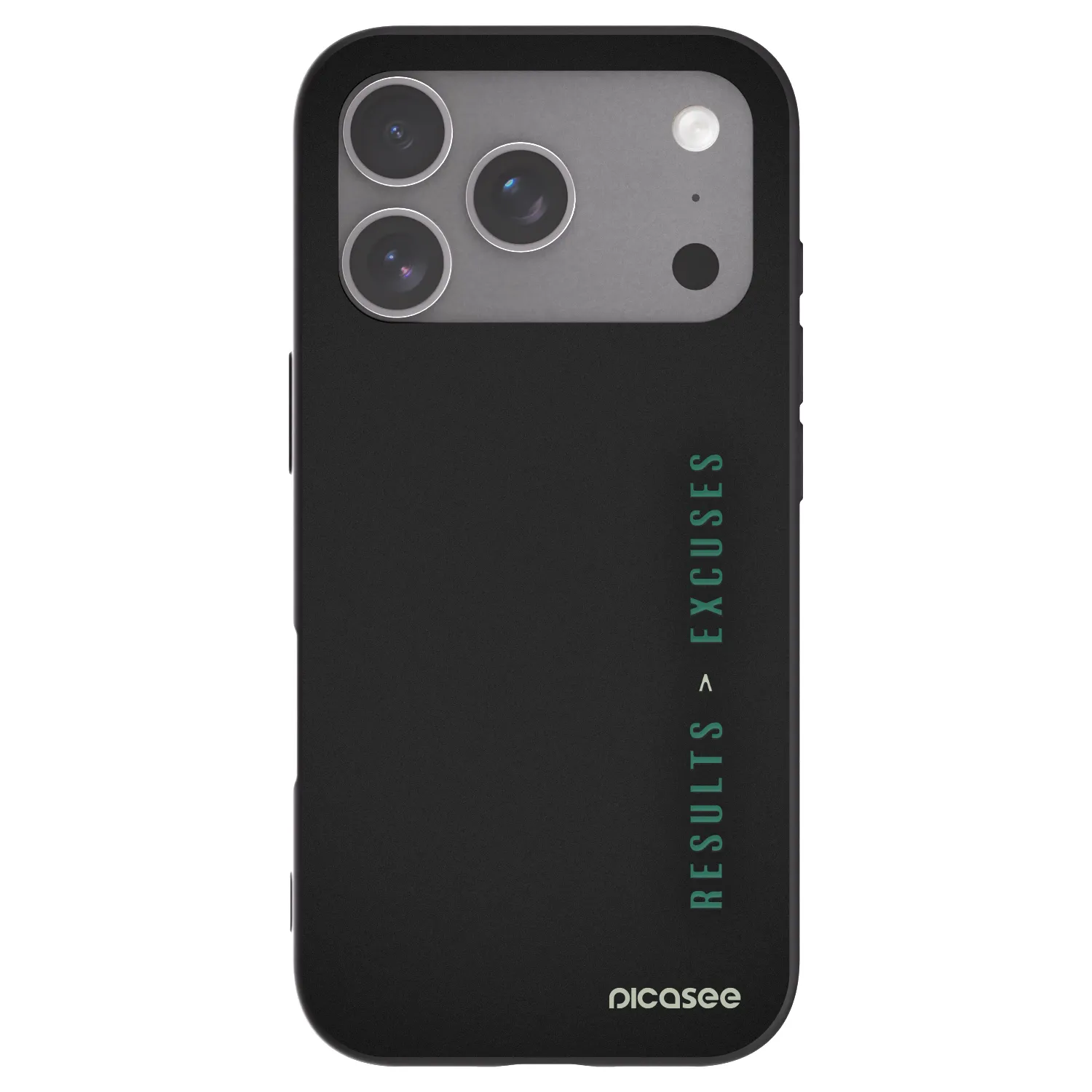 Picasee silikonowe czarne etui na Apple iPhone 18 Pro - Results x Excuses