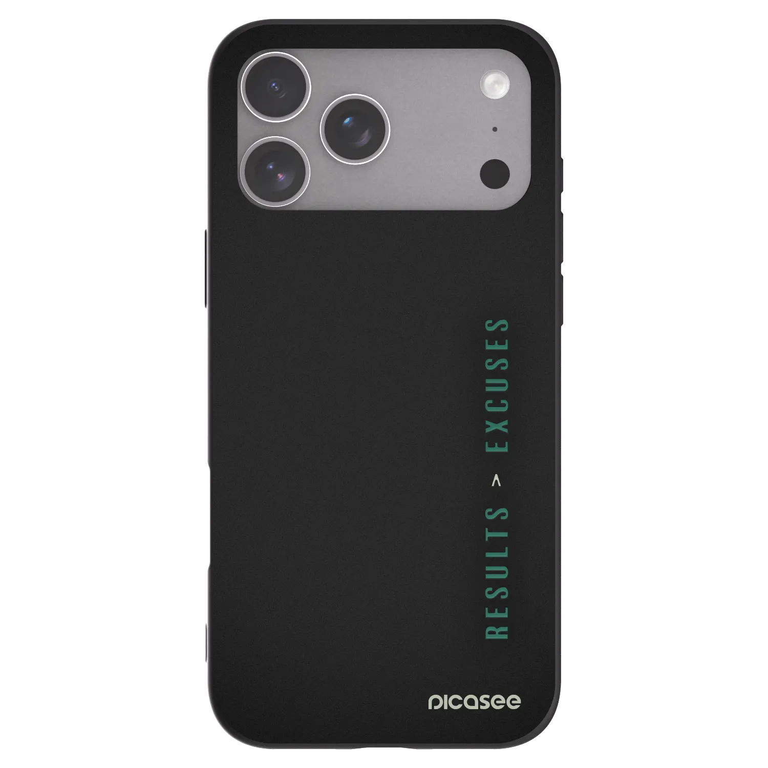 Picasee silikonowe czarne etui na Apple iPhone 18 Pro Max - Results x Excuses