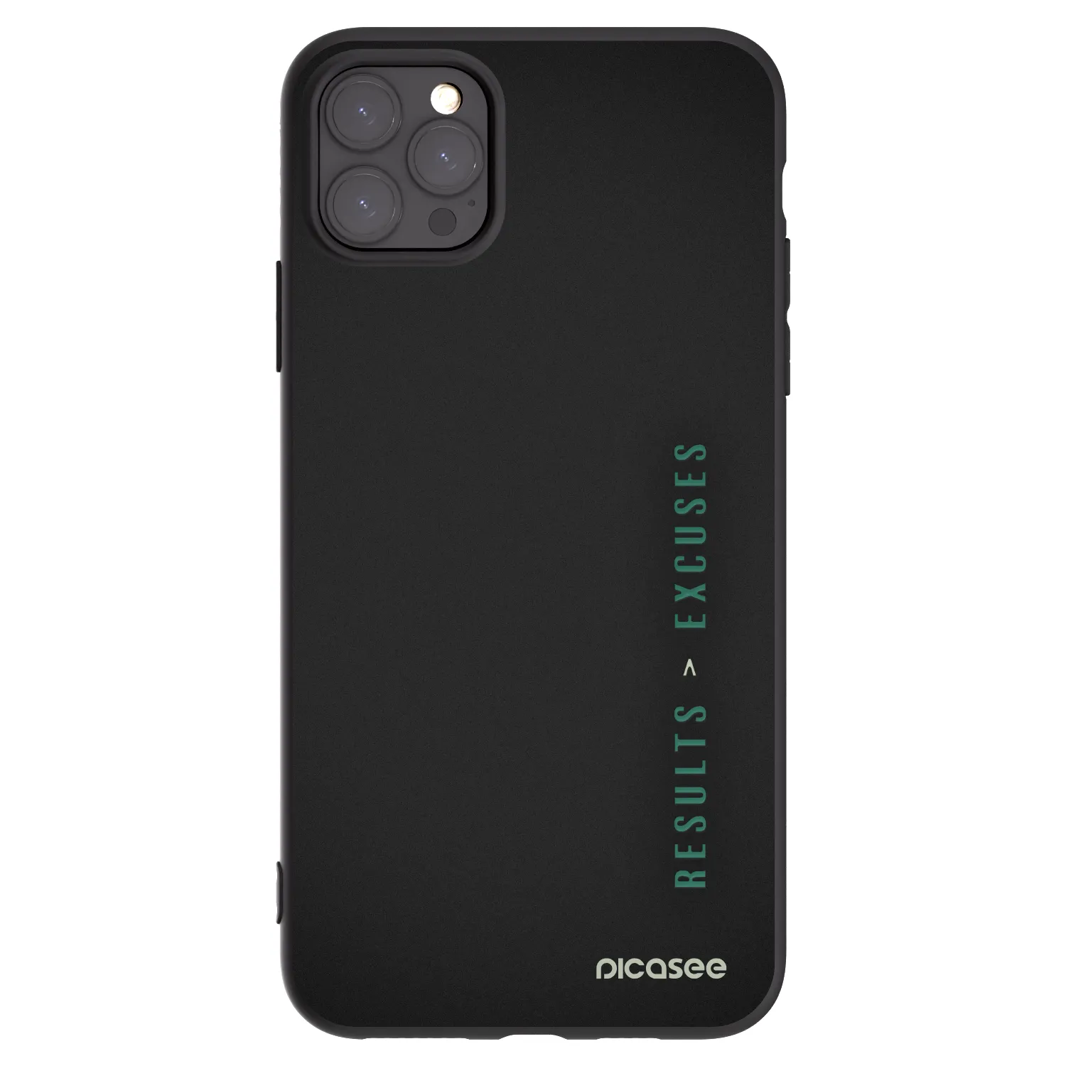Picasee silikonowe czarne etui na Apple iPhone 11 Pro Max - Results x Excuses
