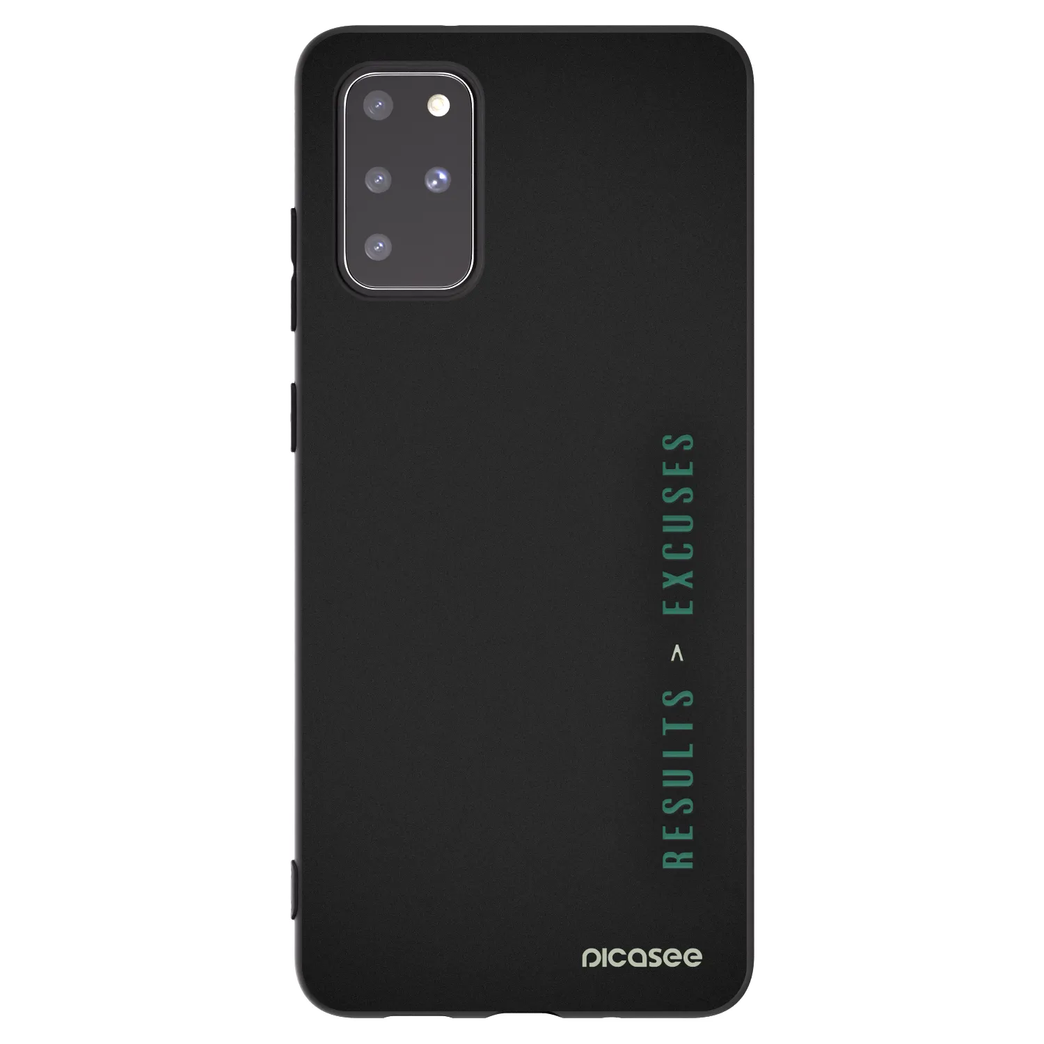 Picasee silikonowe czarne etui na Samsung Galaxy S20+ G985F - Results x Excuses