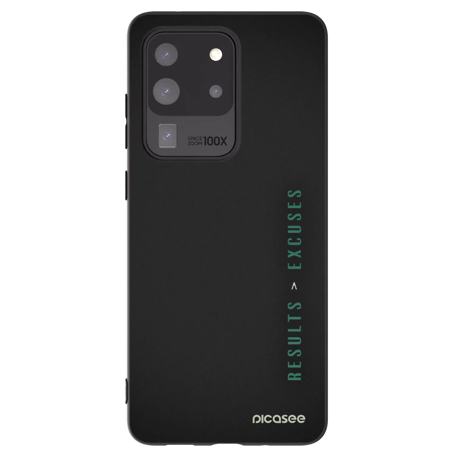 Picasee silikonowe czarne etui na Samsung Galaxy S20 Ultra 5G G988F - Results x Excuses