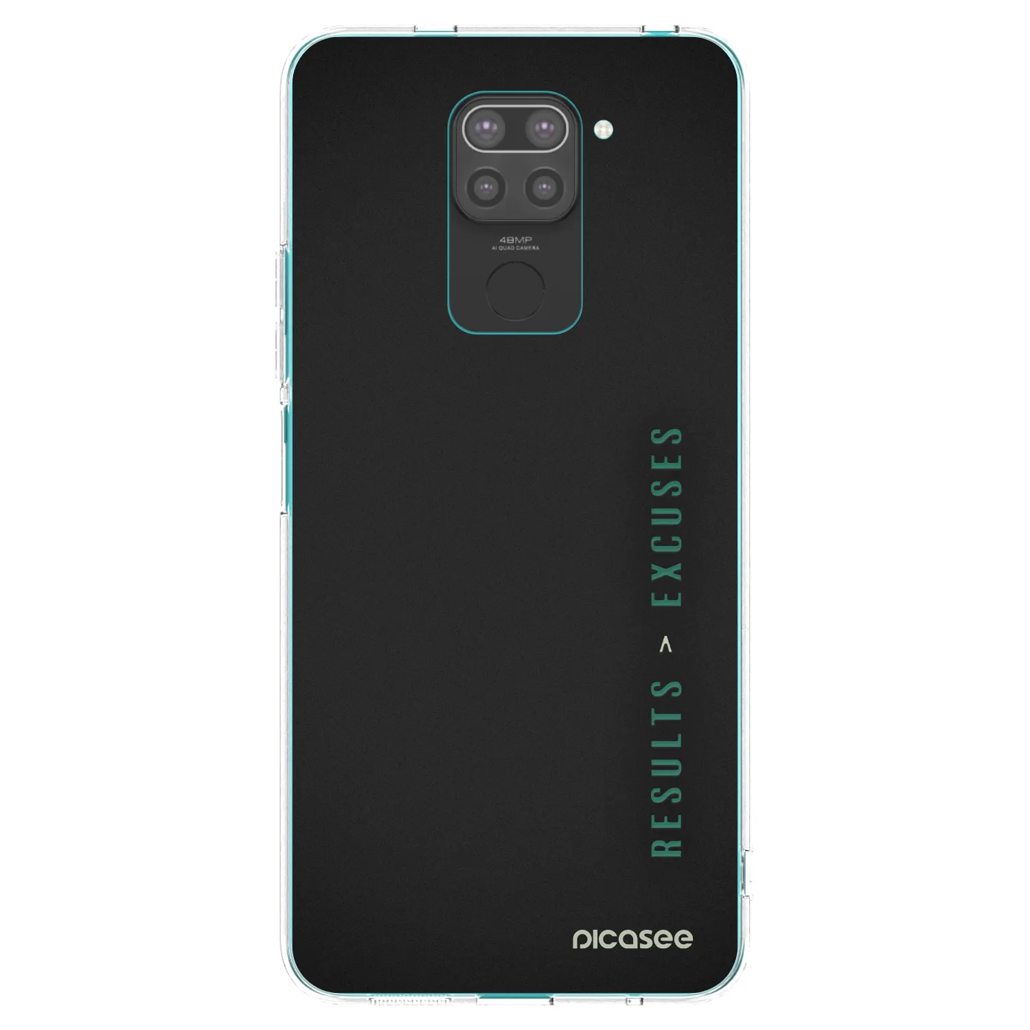 Picasee silikonowe czarne etui na Xiaomi Redmi Note 9 - Results x Excuses