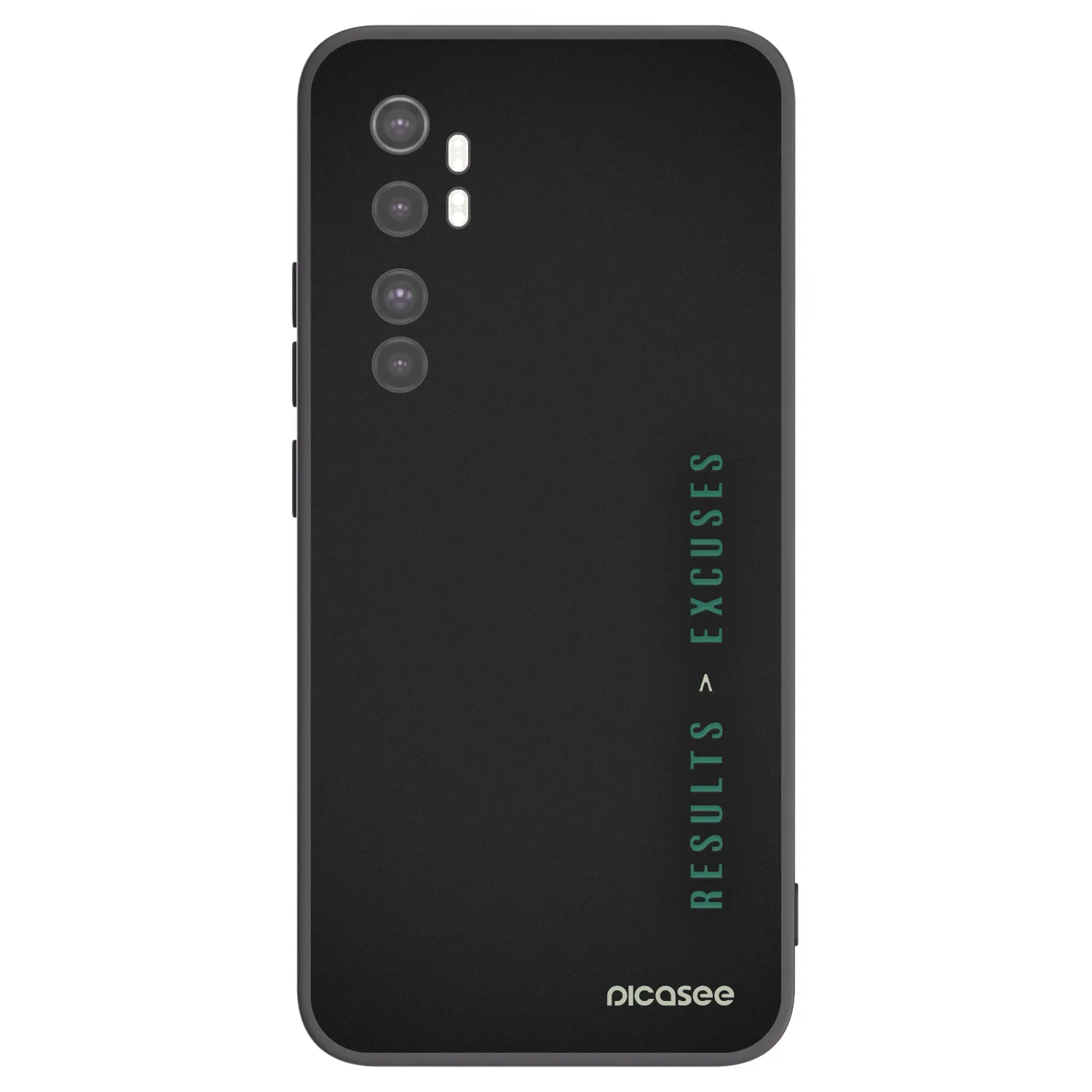 Picasee silikonowe czarne etui na Xiaomi Mi Note 10 Lite - Results x Excuses