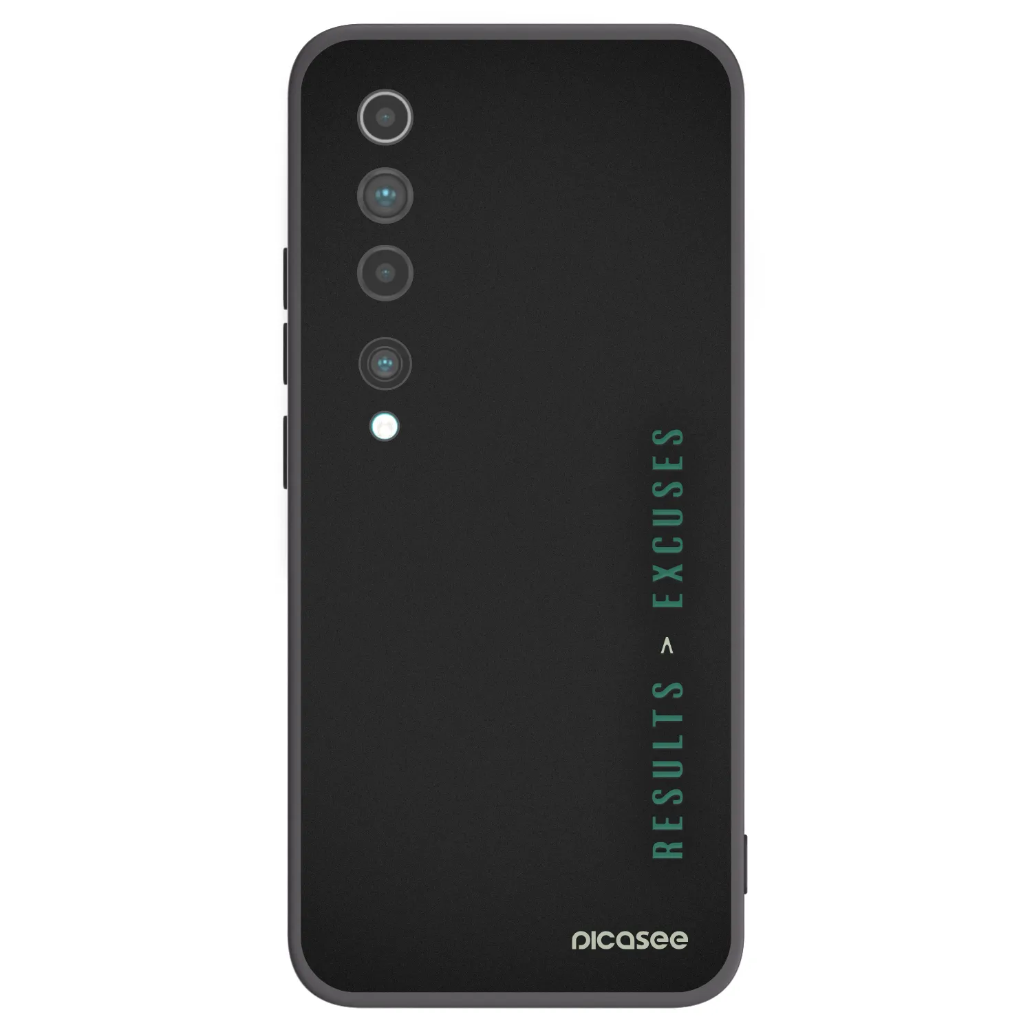 Picasee silikonowe czarne etui na Xiaomi Mi 10 - Results x Excuses