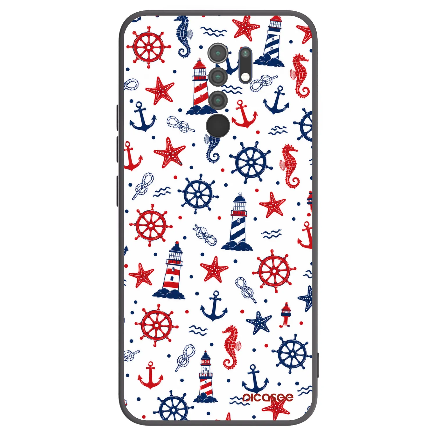 Picasee silikonowe czarne etui na Xiaomi Redmi 9 - Sailor Vibes
