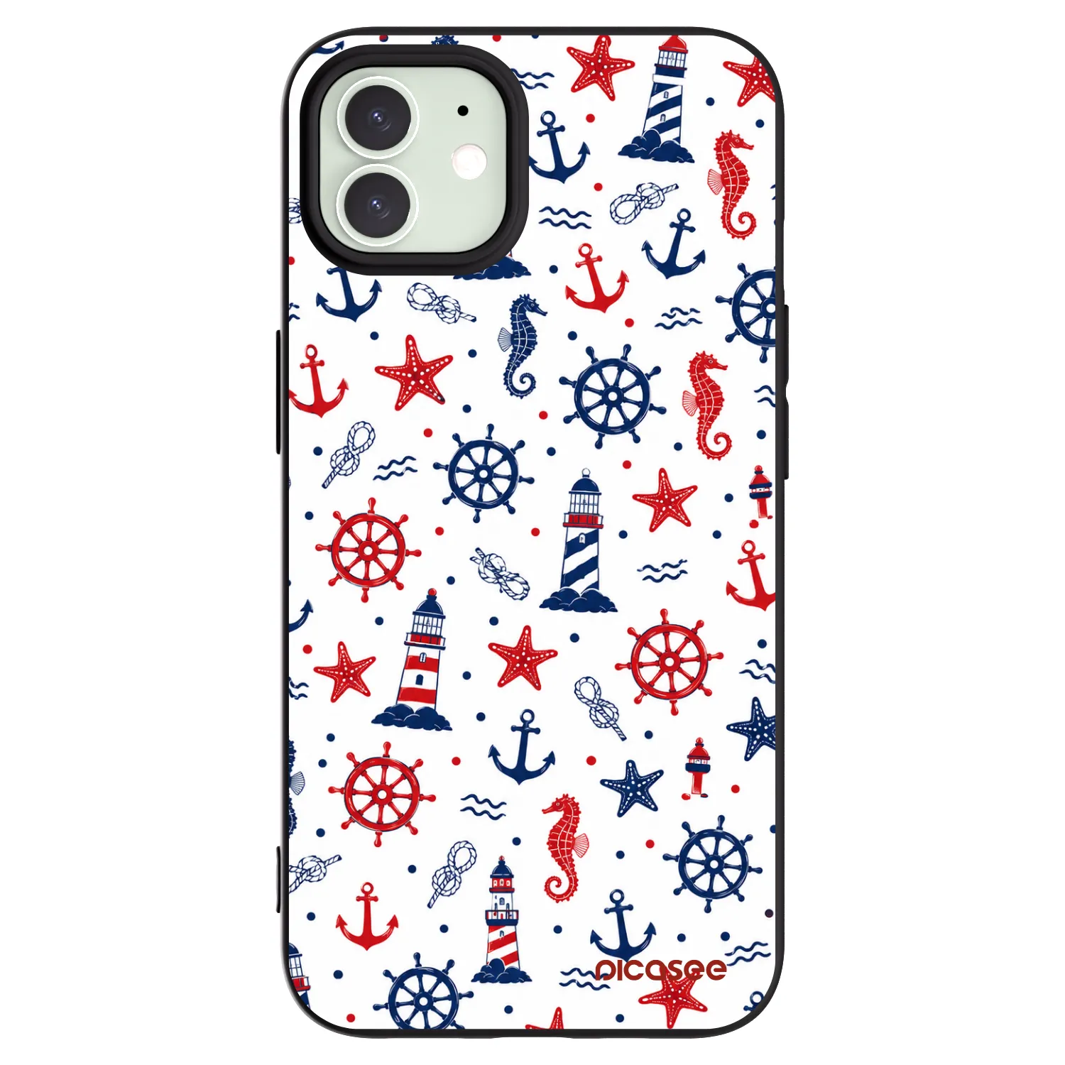 Picasee silikonowe czarne etui na Apple iPhone 12 - Sailor Vibes