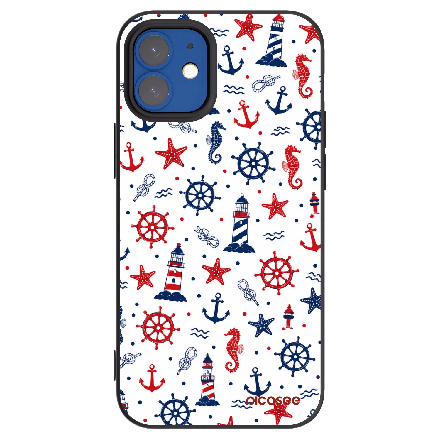 Picasee silikonowe czarne etui na Apple iPhone 12 mini - Sailor Vibes