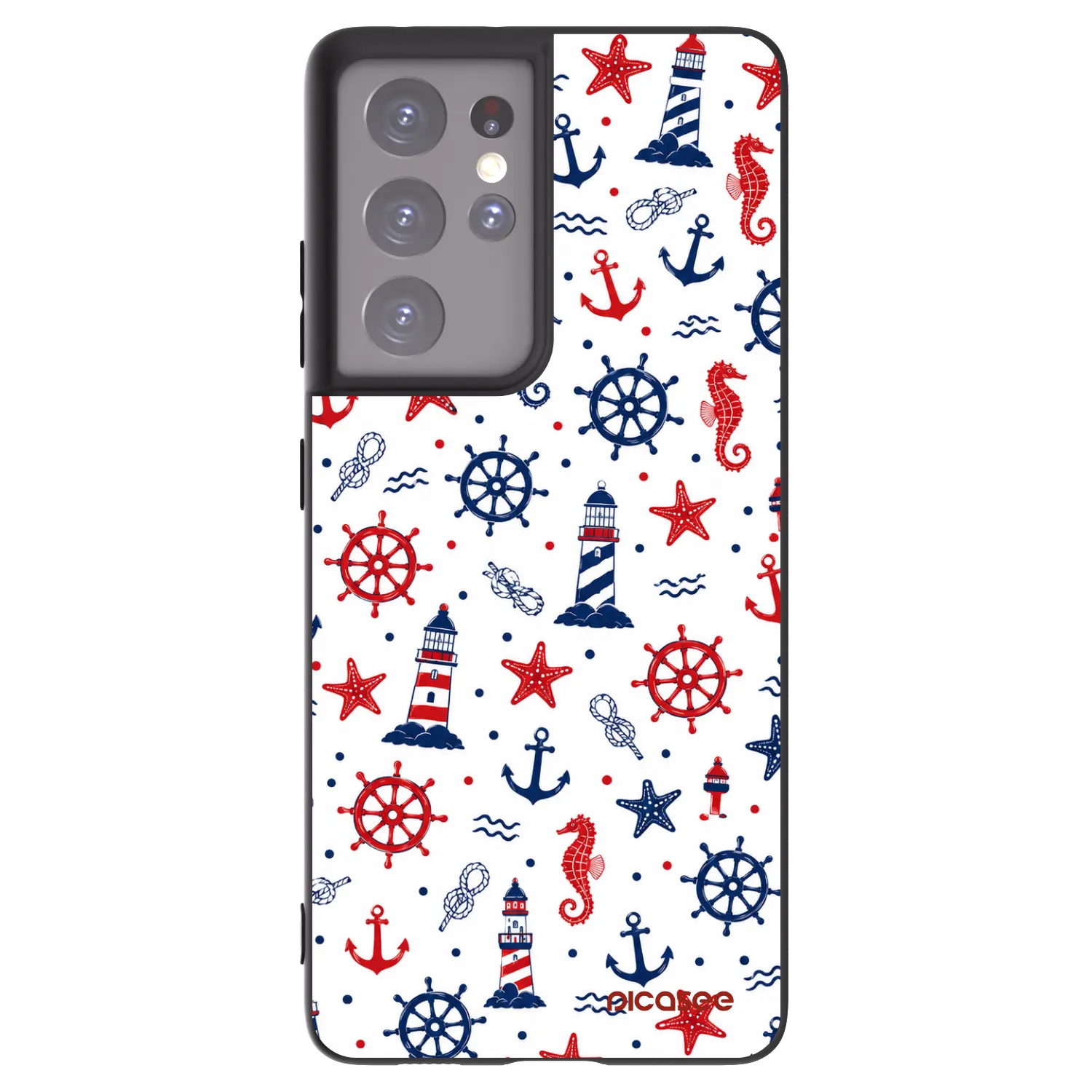 Picasee silikonowe czarne etui na Samsung Galaxy S21 Ultra 5G G998B - Sailor Vibes