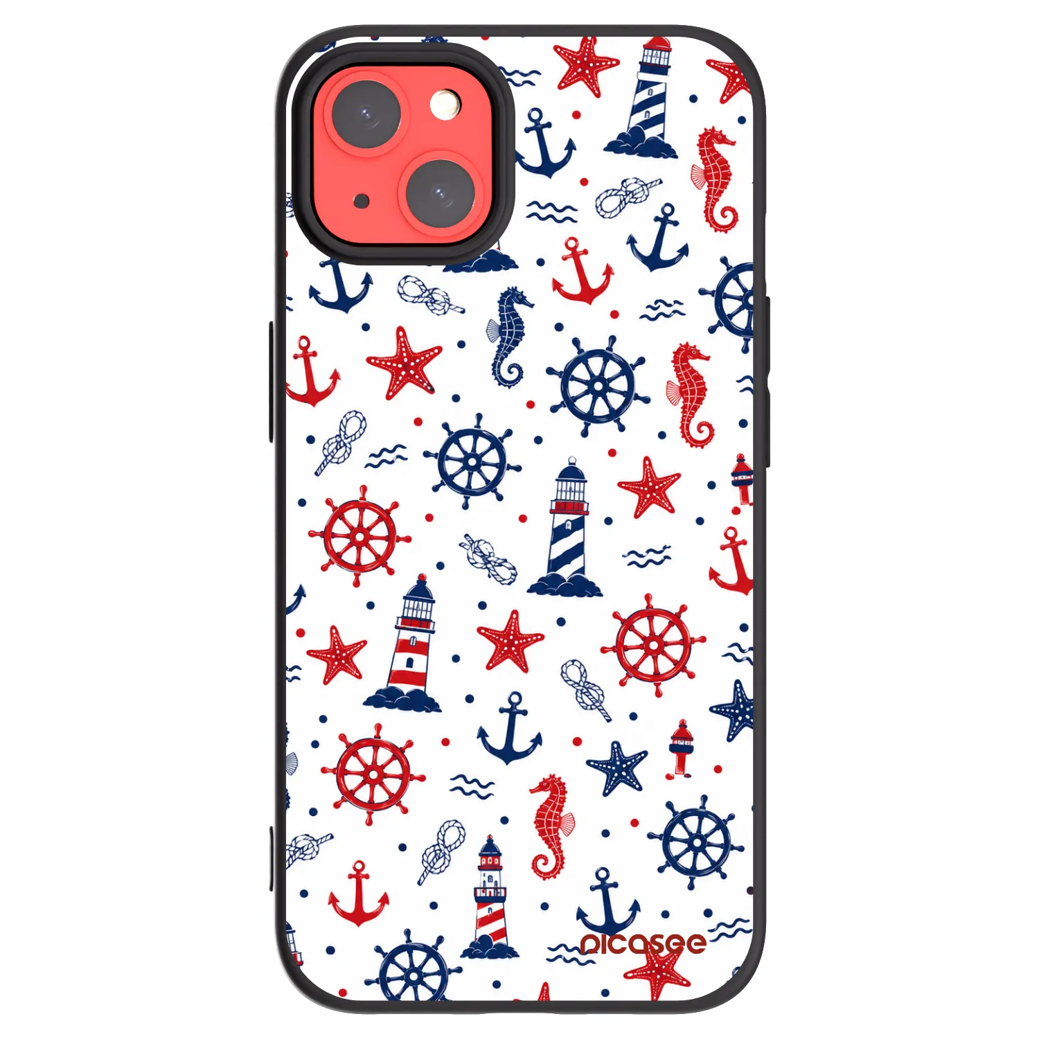 Picasee silikonowe czarne etui na Apple iPhone 13 - Sailor Vibes