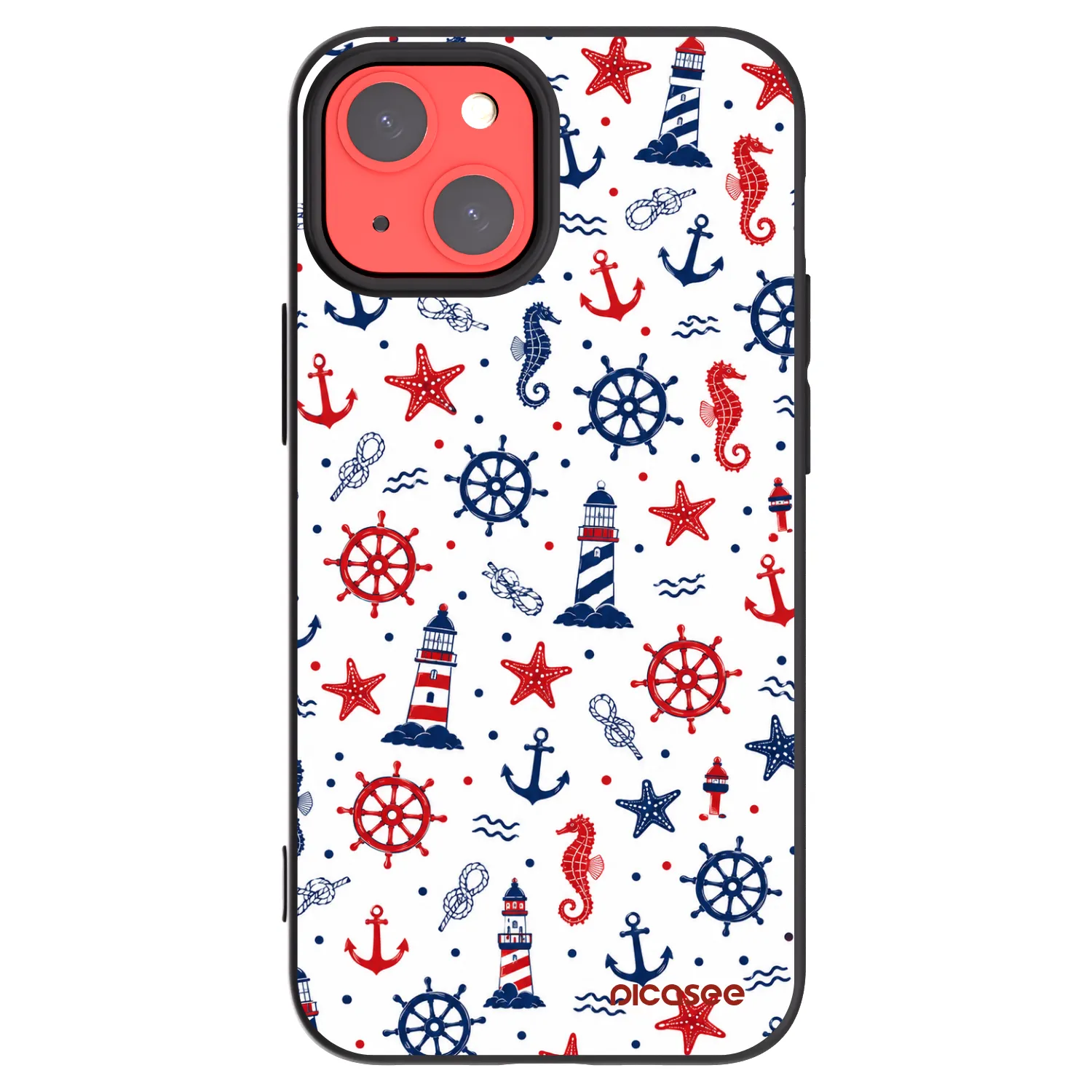 Picasee silikonowe czarne etui na Apple iPhone 13 mini - Sailor Vibes