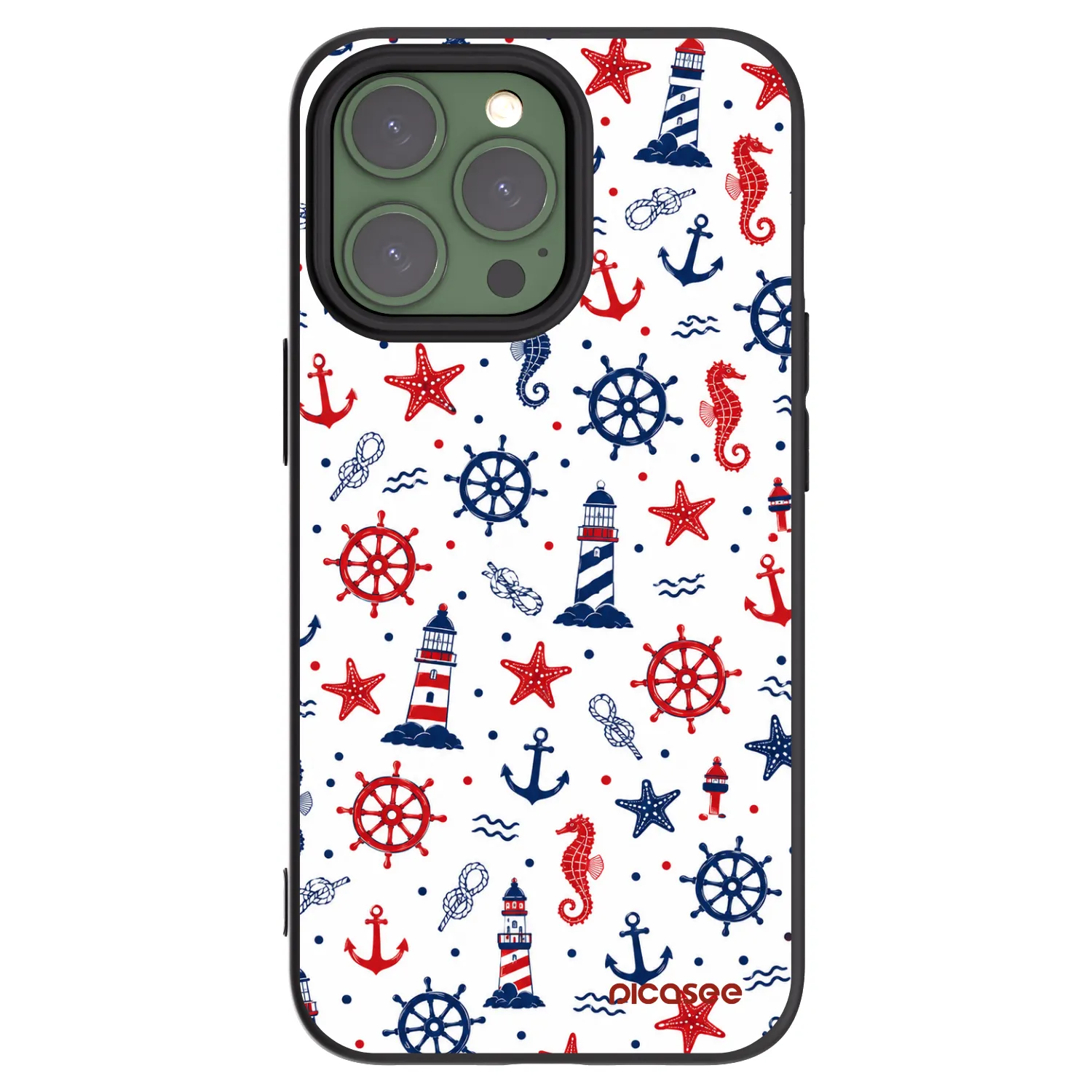Picasee silikonowe czarne etui na Apple iPhone 13 Pro - Sailor Vibes