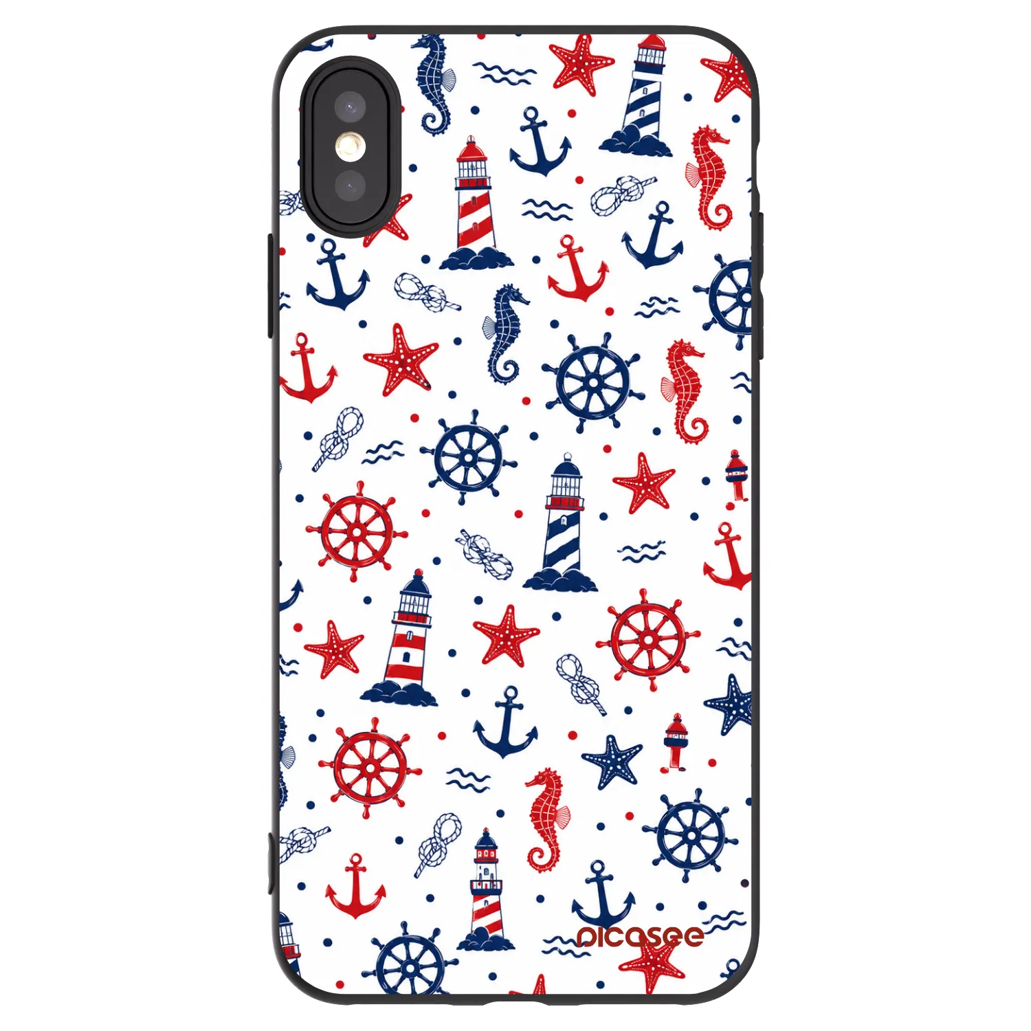 Picasee silikonowe czarne etui na Apple iPhone XS Max - Sailor Vibes
