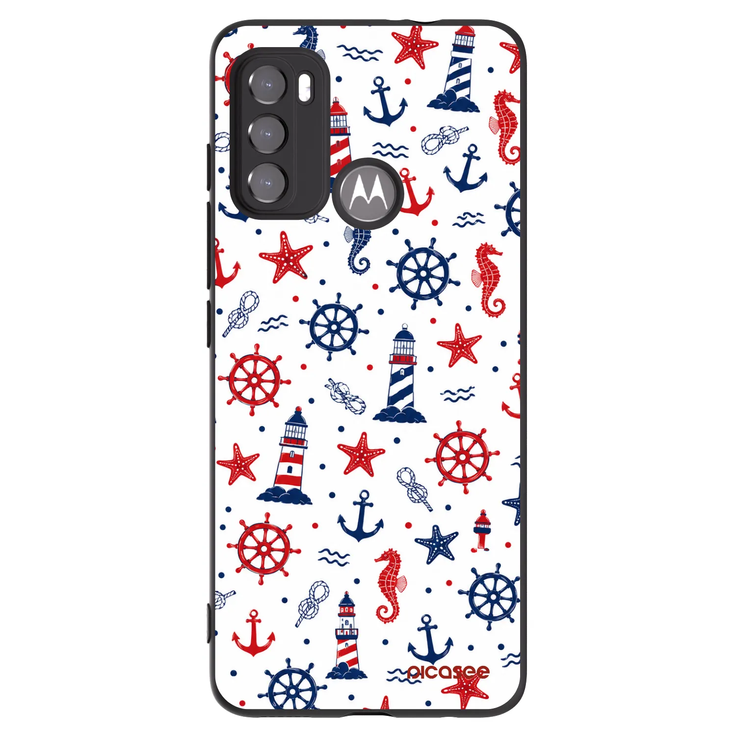 Picasee silikonowe czarne etui na Motorola Moto G60 - Sailor Vibes