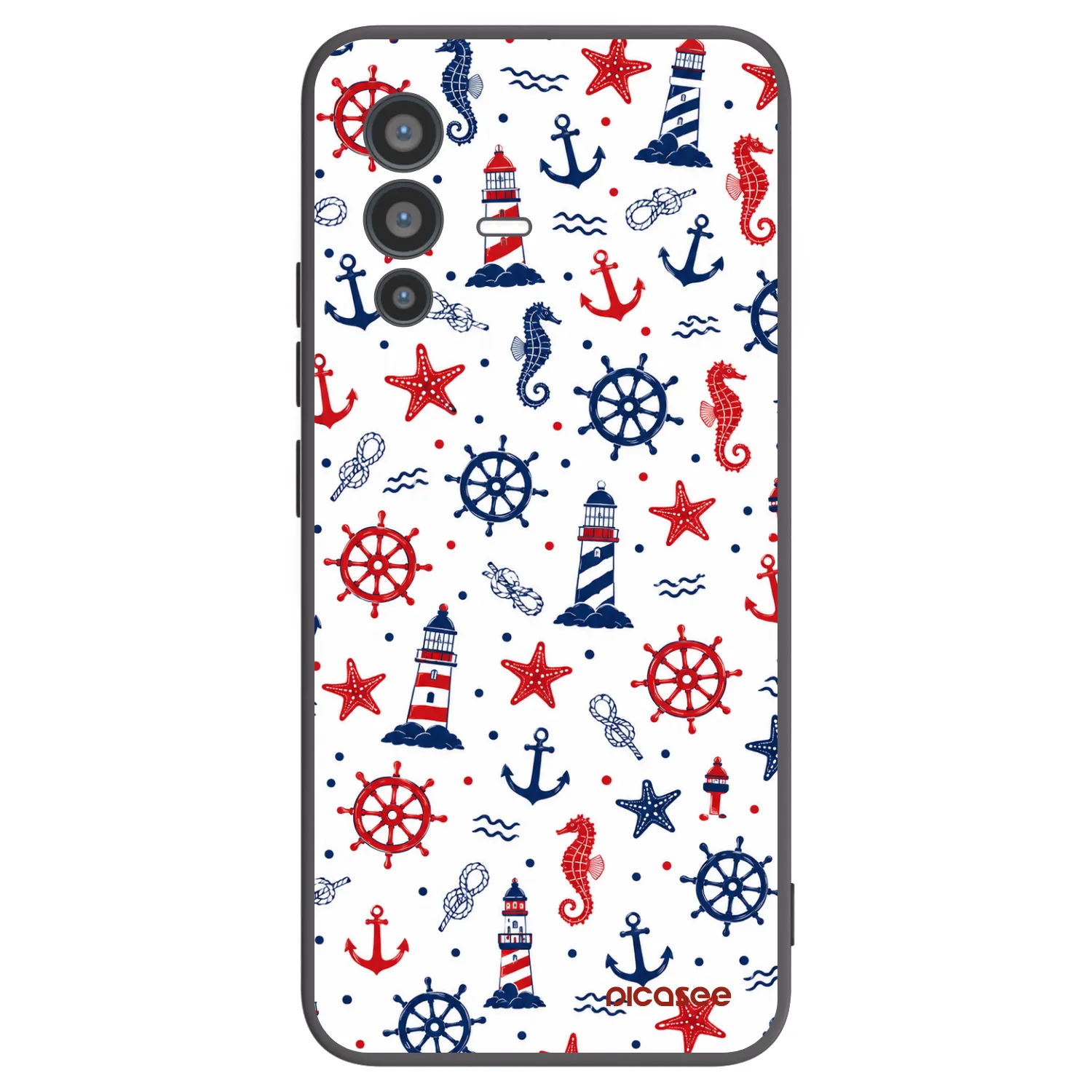 Picasee silikonowe czarne etui na Vivo V23 5G - Sailor Vibes