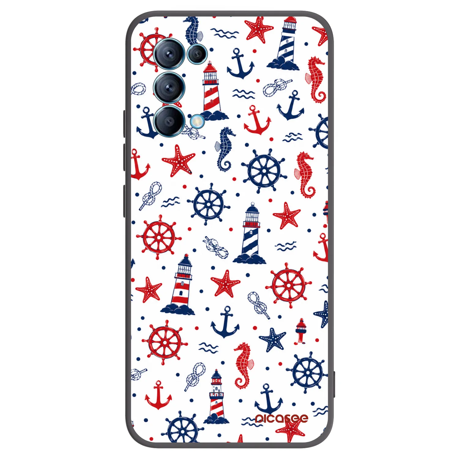Picasee silikonowe czarne etui na OPPO A16s - Sailor Vibes