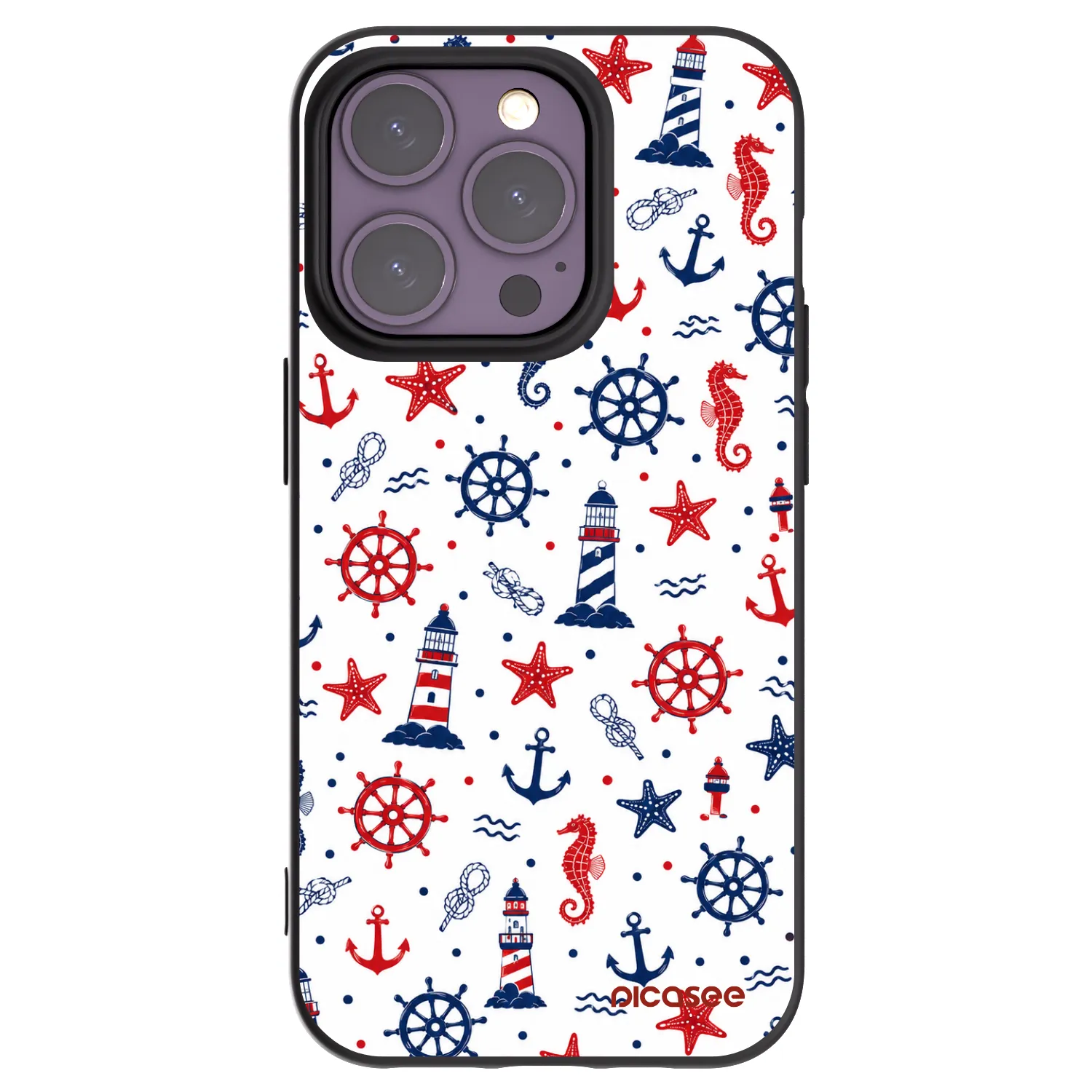 Picasee silikonowe czarne etui na Apple iPhone 14 Pro - Sailor Vibes