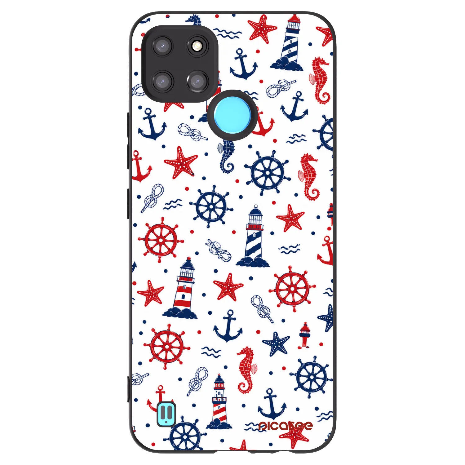 Picasee silikonowe czarne etui na Realme C21Y - Sailor Vibes