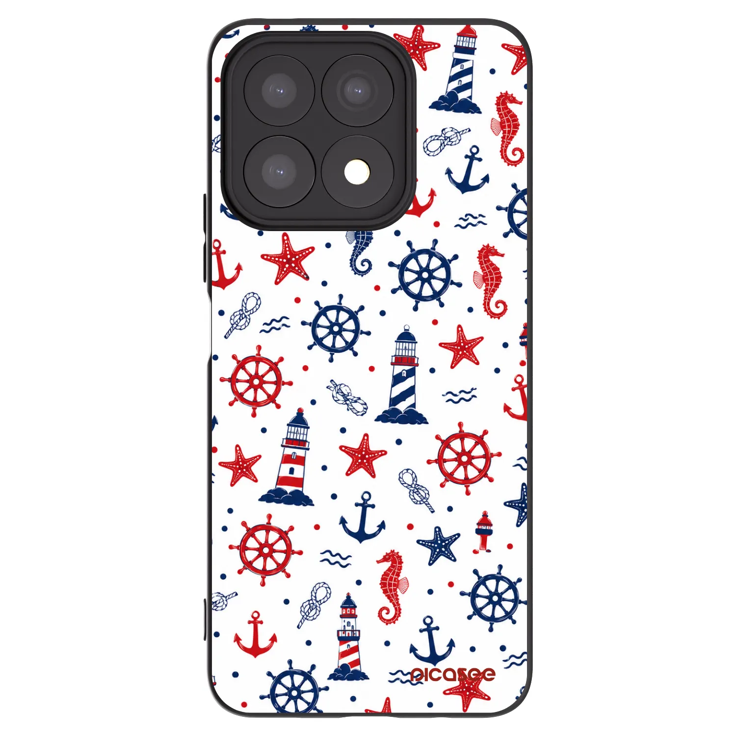 Picasee silikonowe czarne etui na Honor X8a - Sailor Vibes