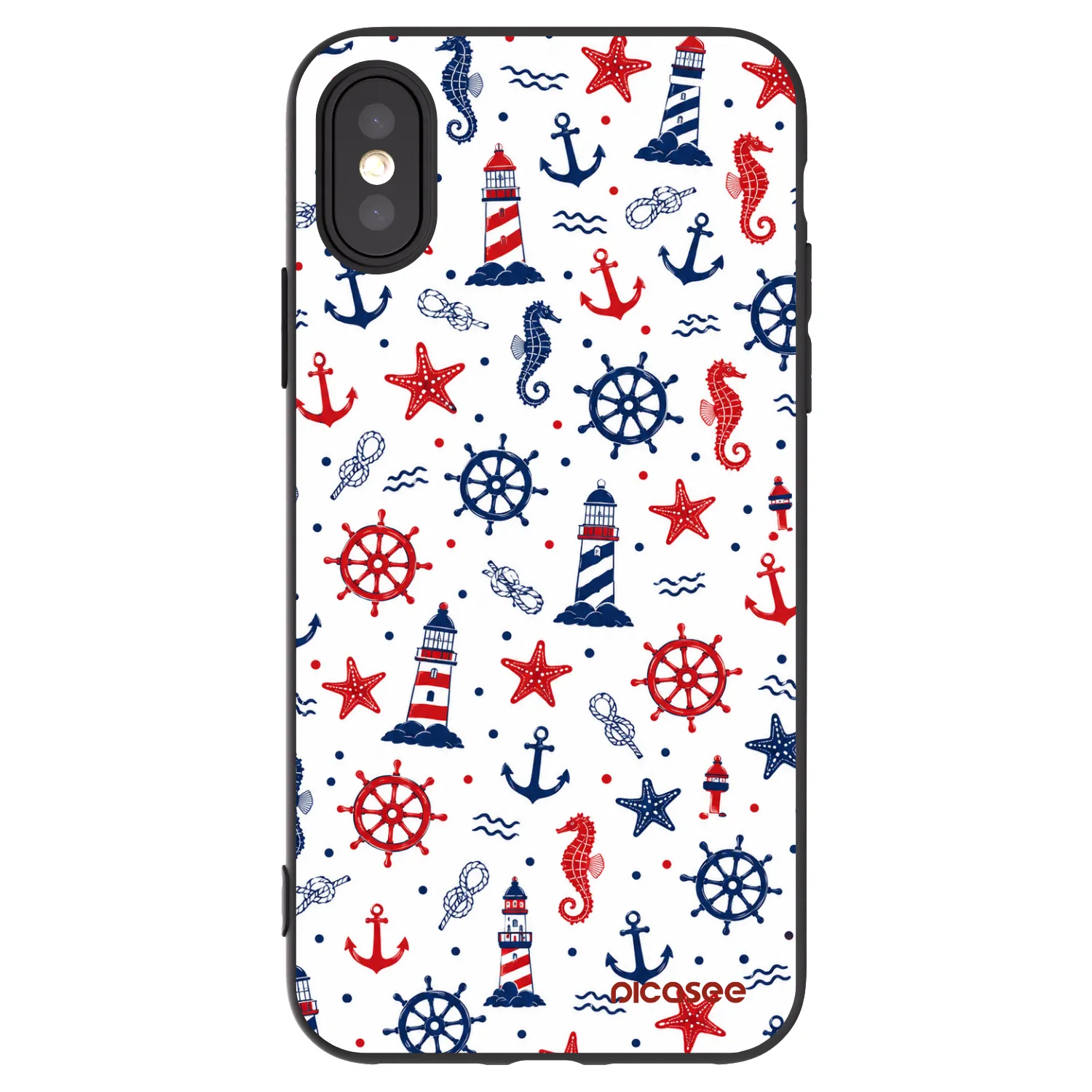 Picasee silikonowe czarne etui na Apple iPhone X/XS - Sailor Vibes
