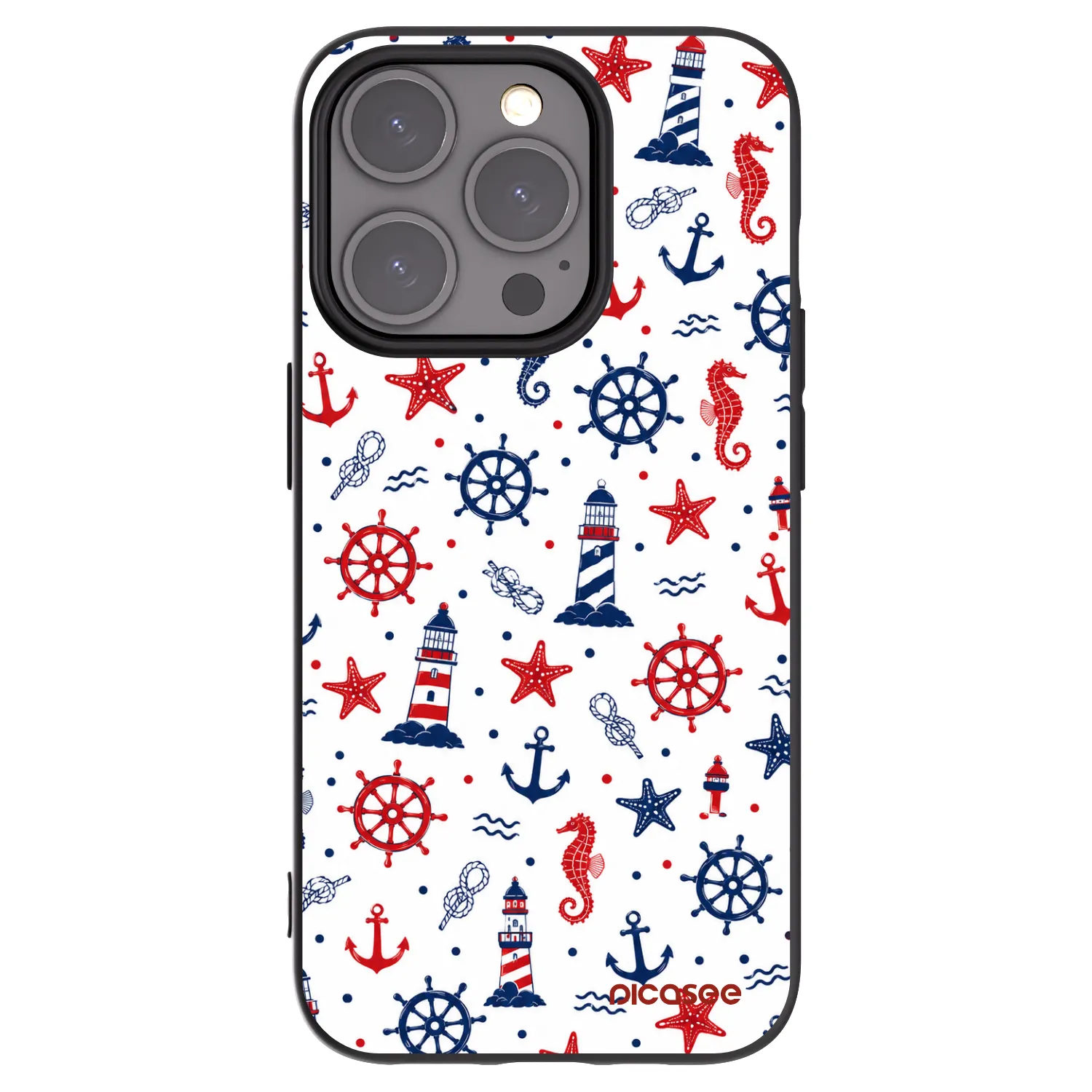 Picasee silikonowe czarne etui na Apple iPhone 15 Pro - Sailor Vibes