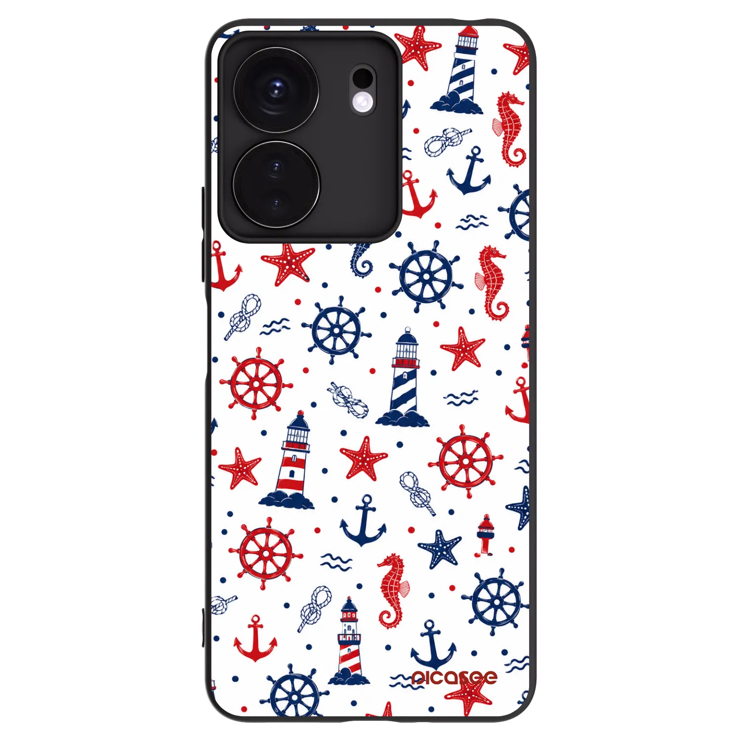 Picasee silikonowe czarne etui na Xiaomi Redmi 13C 4G - Sailor Vibes