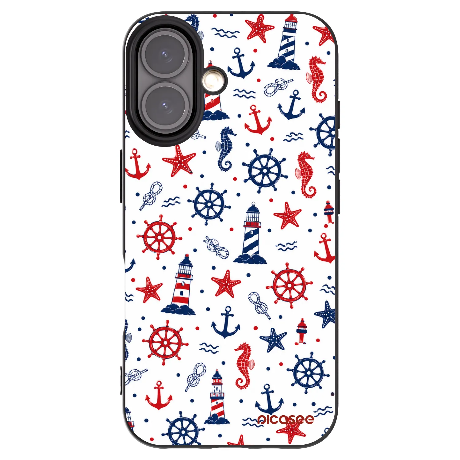 Picasee silikonowe czarne etui na Apple iPhone 16 - Sailor Vibes
