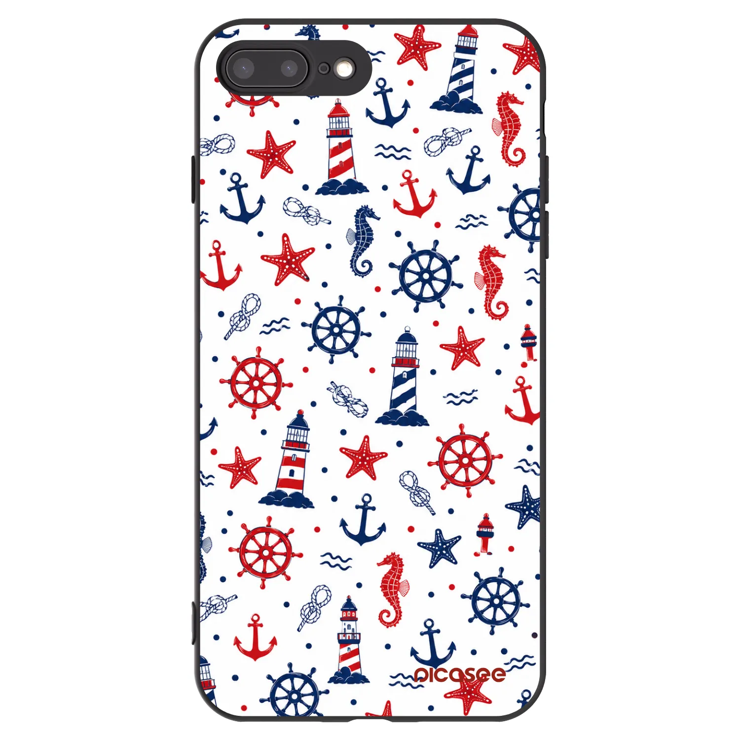 Picasee silikonowe czarne etui na Apple iPhone 7 Plus - Sailor Vibes
