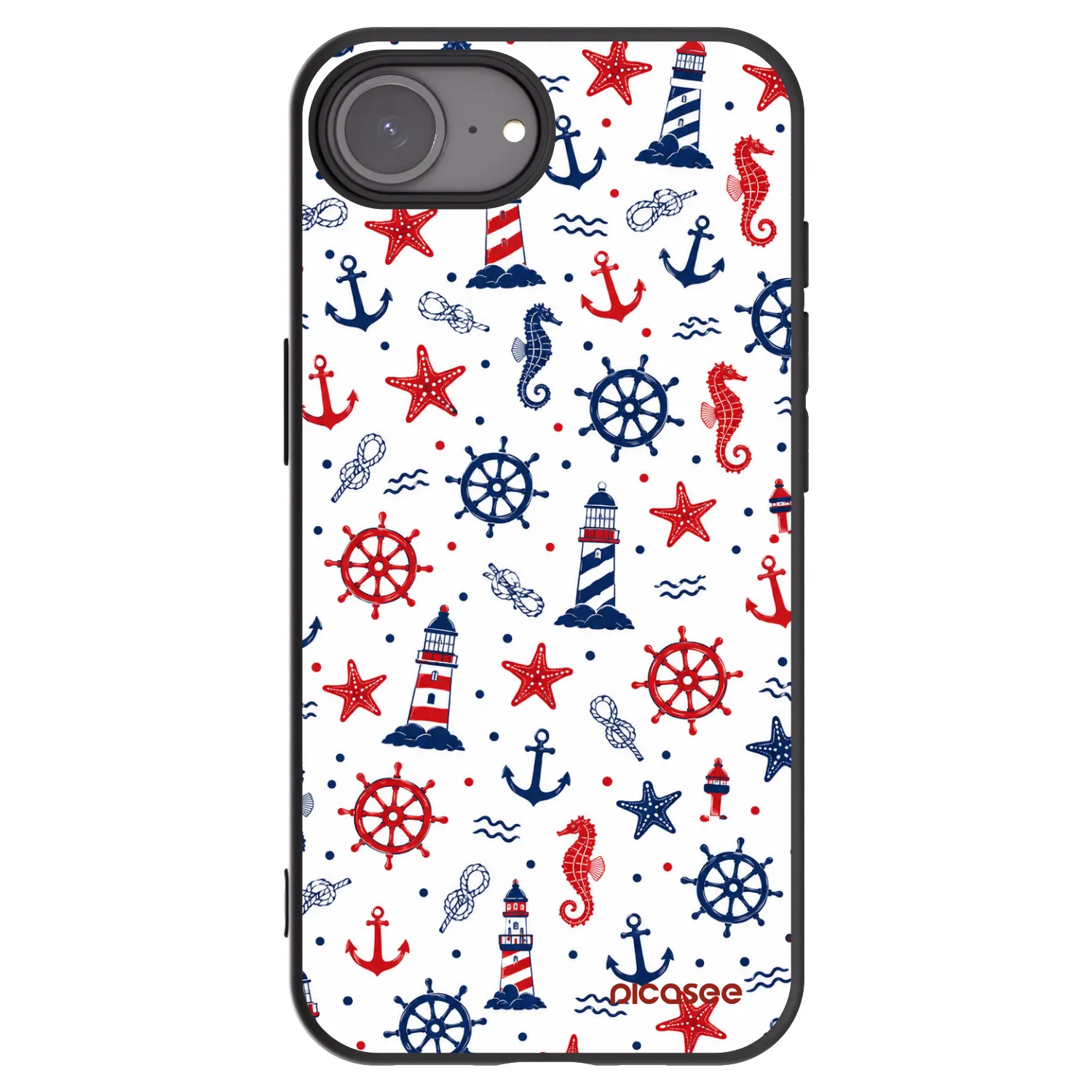 Picasee silikonowe czarne etui na Apple iPhone 16e - Sailor Vibes