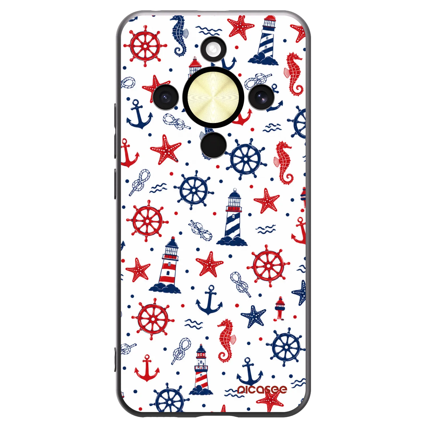 Picasee silikonowe czarne etui na Honor Magic8 Lite 5G - Sailor Vibes