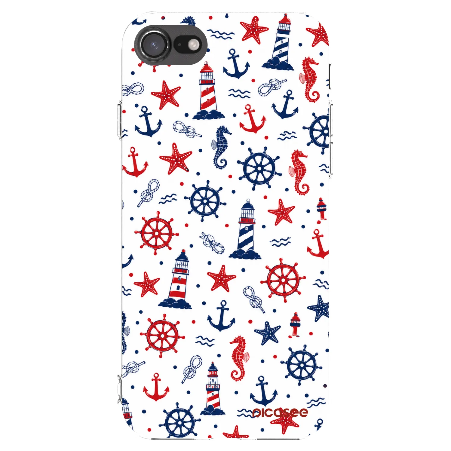 Picasee silikonowe przeźroczyste etui na Apple iPhone 8 - Sailor Vibes