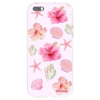 Picasee silikonowe przeźroczyste etui na Apple iPhone 5/5S/SE - Blush Lagoon