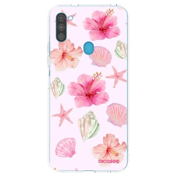 Picasee silikonowe przeźroczyste etui na Samsung Galaxy M11 - Blush Lagoon