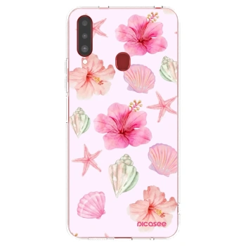 Picasee silikonowe przeźroczyste etui na Samsung Galaxy A20s - Blush Lagoon