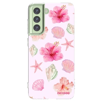 Picasee silikonowe przeźroczyste etui na Samsung Galaxy S21 FE 5G - Blush Lagoon