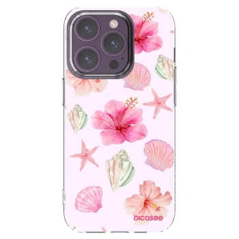 Picasee silikonowe przeźroczyste etui na Apple iPhone 14 Pro - Blush Lagoon