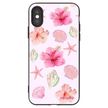 Picasee silikonowe czarne etui na Apple iPhone X/XS - Blush Lagoon