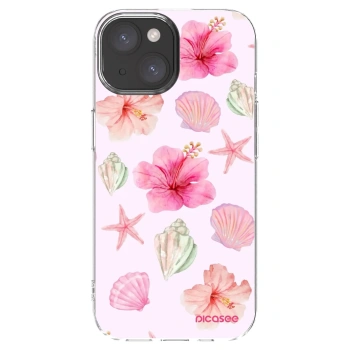 Picasee silikonowe przeźroczyste etui na Apple iPhone 15 - Blush Lagoon